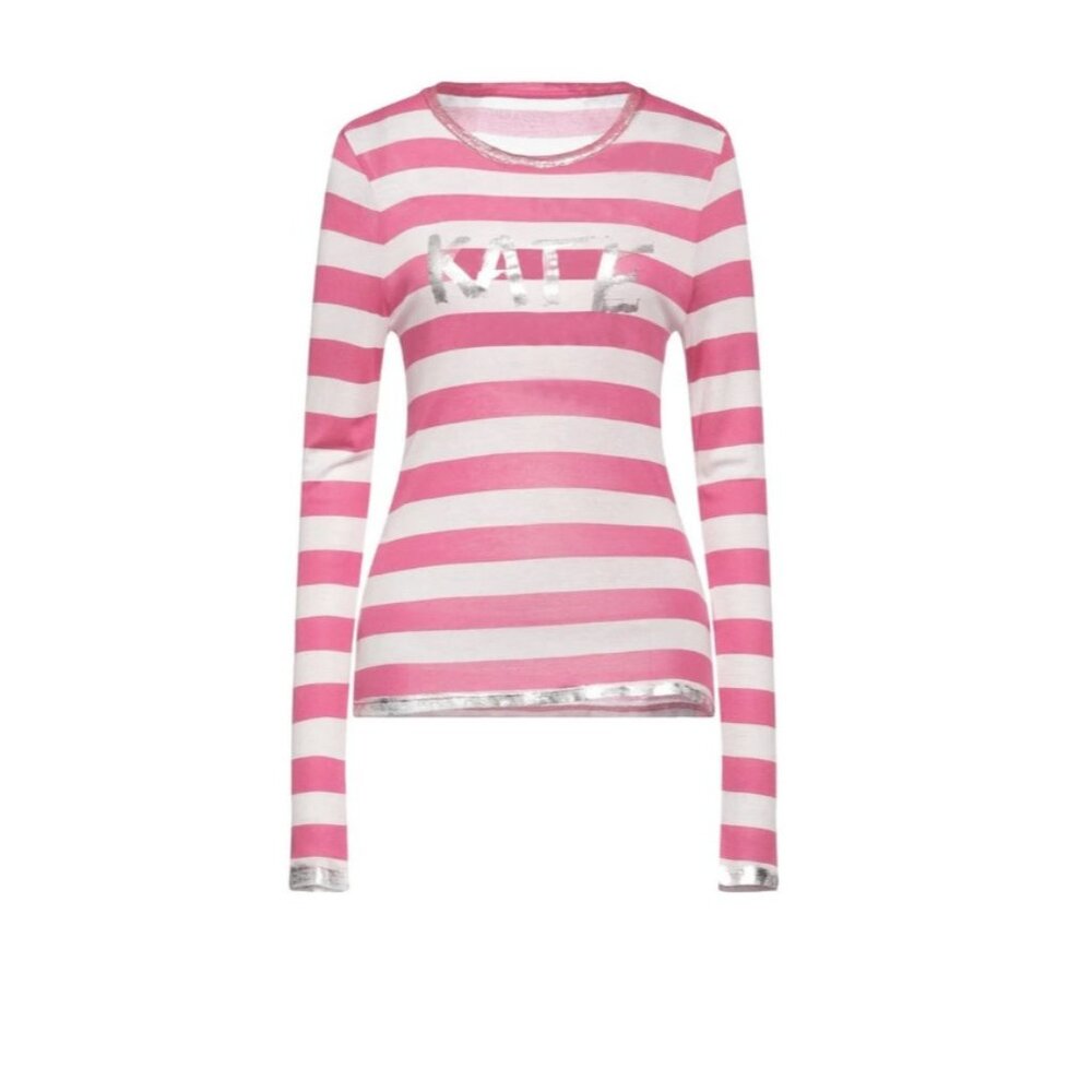 Zadig & Voltaire Willy Stripes Kate Top Fuchsia White ( M )